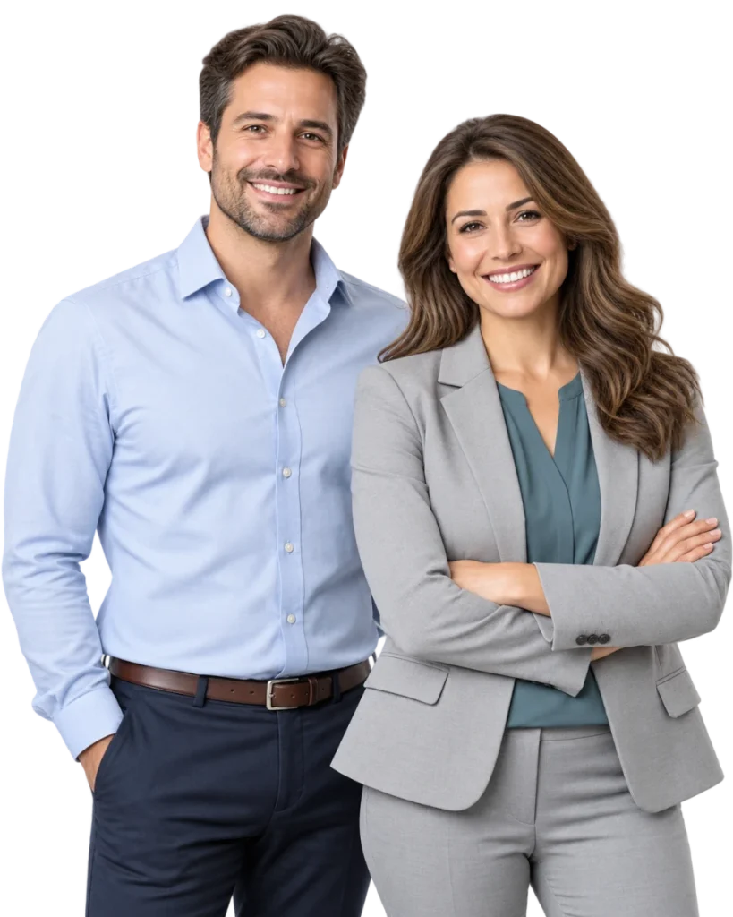 Two smiling patient consultants